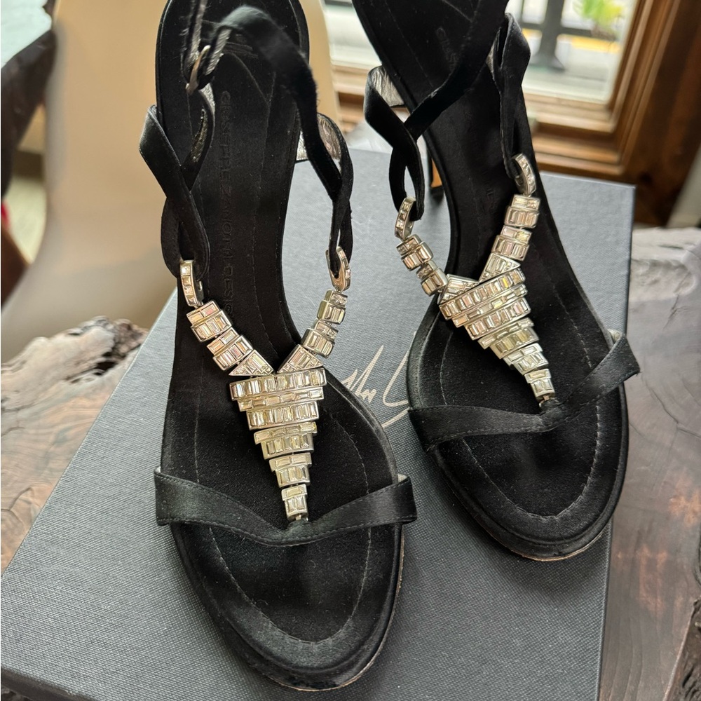 Giuseppe Zanotti Black Crystal Heels